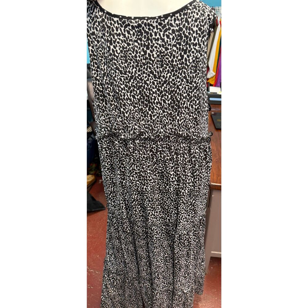 NY Collection Animal Print Tiered Sleeveless Maxi Dress Women’s Plus Size 3X NEW - Picture 5 of 7